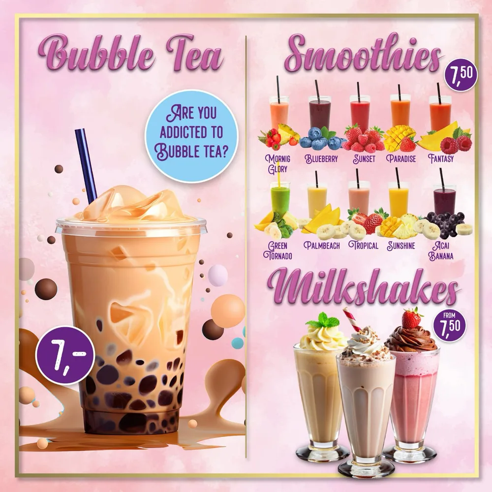 Bubble tea, smoothies & milkshakes — Sweet Bakery
